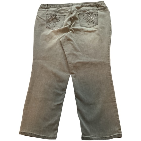 CJ Banks Women's Straight Leg Jeans in Gray, Plus Size 24W (3X) - Picture 3 of 12